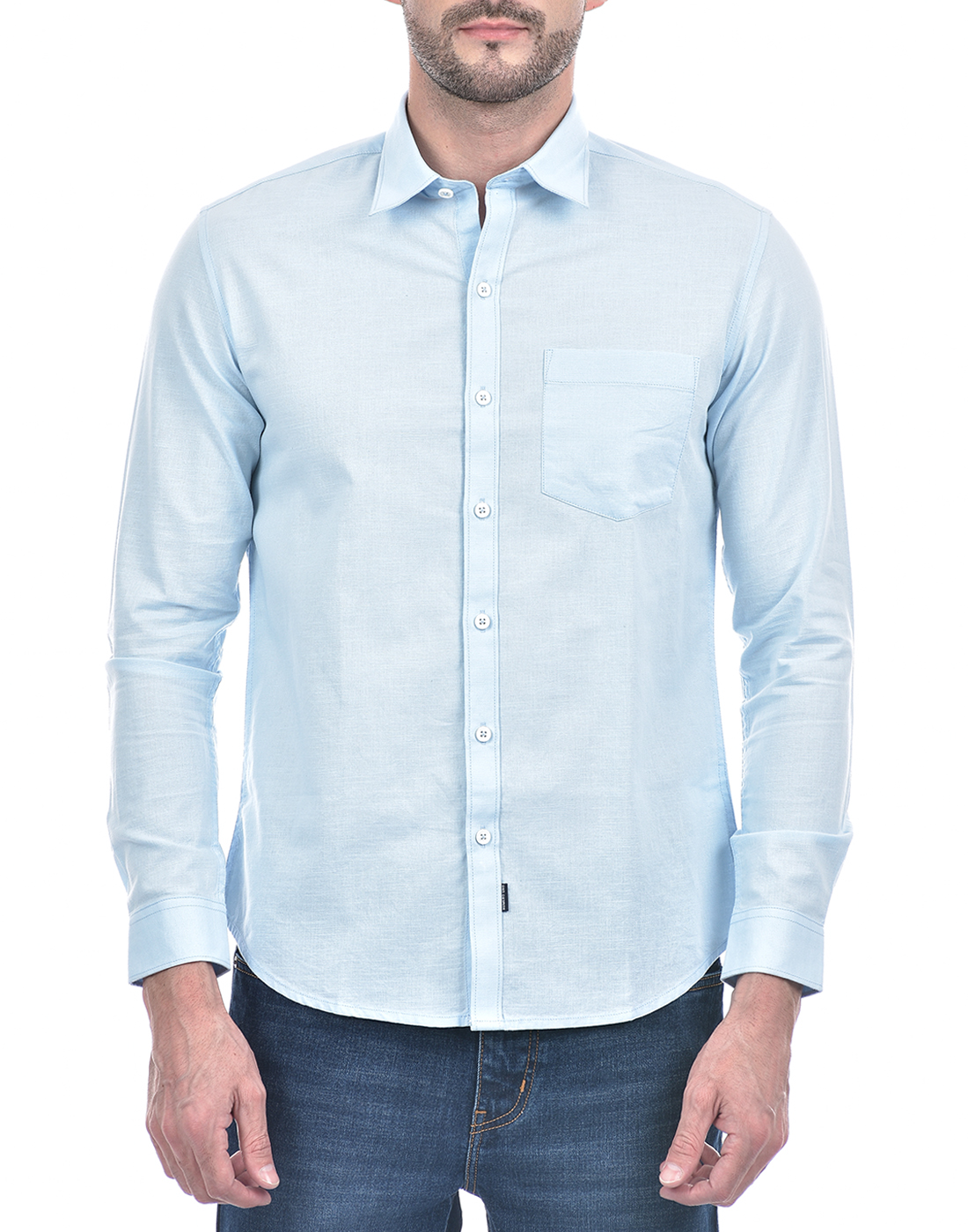 Numero Uno Men Solid Blue Shirt